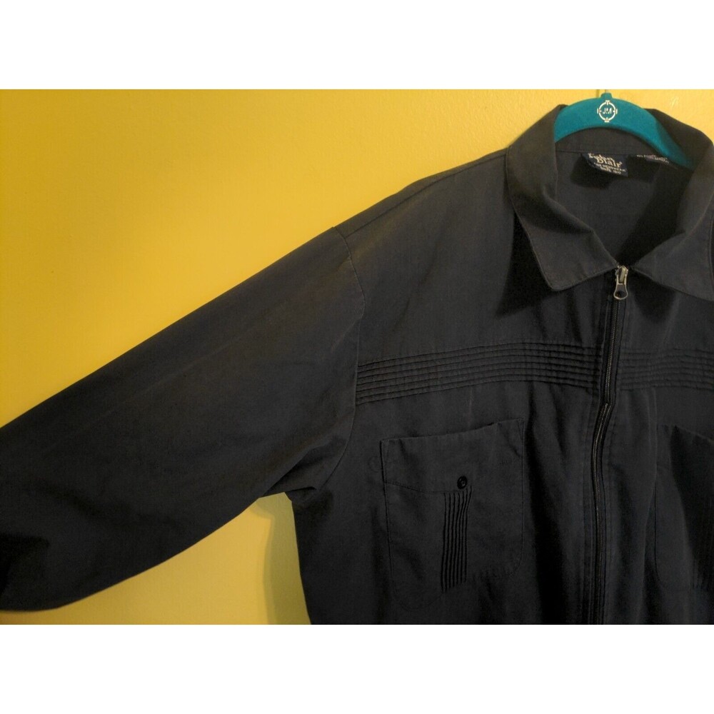 Vintage John Blair Jacket Men's Full Zip Collar 80s Blue Pocket Norm XL XLarge - Picture 2 of 9